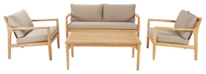An Image of Pacific Malta 4 seater Wooden Garden Sofa Set - Natural