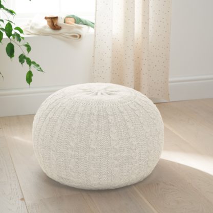 An Image of Tutti Bambini Knitted Pouffe Pebble