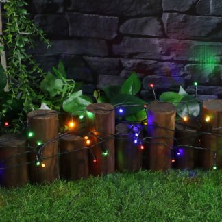 An Image of 100 Multicoloured LED Solar String Lights