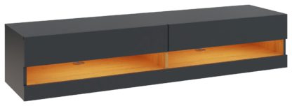 An Image of GFW Leon 180cm LED Wall TV Unit - Anthracite
