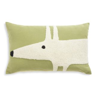 An Image of Habitat Scion Mr Fox Cushions -2 Pack -Green & White-43x43cm