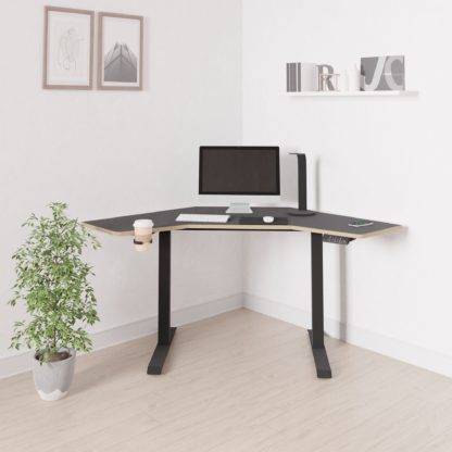 An Image of Gino Corner Height Adjustable Desk White