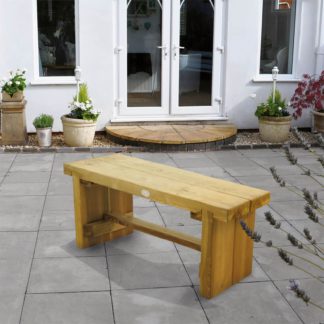 An Image of Forest Double Wooden Sleeper Bench - 1.2m