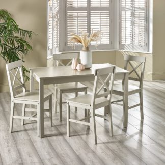 An Image of Malaren 4 Seater Dining Set, Grey Grey