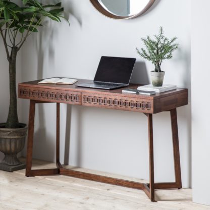 An Image of Baytown Retreat 2 Drawer Desk Brown