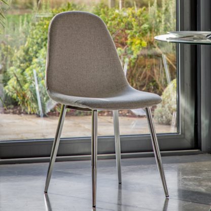 An Image of Set of 2 Memphis Flatweave Dining Chairs Light Grey