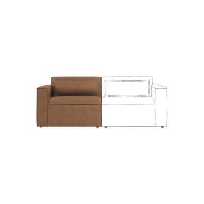 456f2f34d7b8871cc7c21cf672feddfb69af1ad71289a4f98c1de7e99b2848a8.jpg An Image of Modular Arne Faux Leather Left Hand Seat Distressed Faux Leather Tan