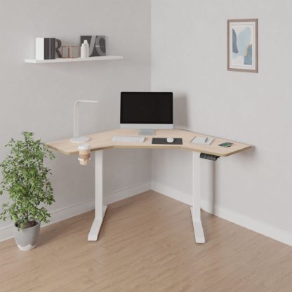 An Image of Gino Corner Height Adjustable Desk White