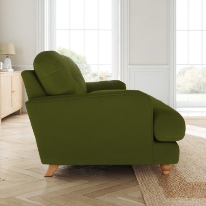 493f5f7031e2405a46be1ecff620dcb1c49b8ee1f9c49a516e31562bbf0ead32.jpg An Image of Martha Matte Plush Velvet 2 Seater Sofa Matte Plush Velvet Orange Umber