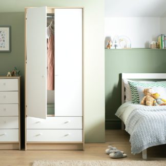 An Image of Argos Home Kids Malibu 2 Door 2 Drawer Wardrobe - Acacia