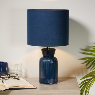 An Image of Tia Ceramic Table Lamp - Blue