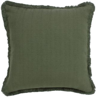 An Image of Woven Stonewashed Cushion - Green