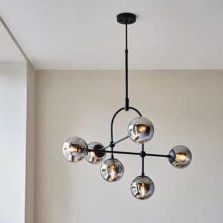 An Image of Vogue Newton 6 Light Semi Flush Ceiling Light Matt Black