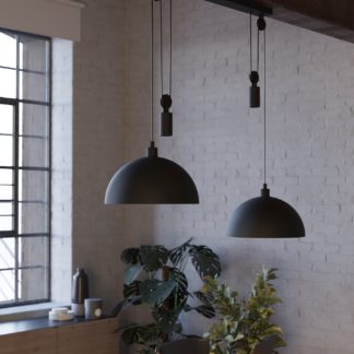 An Image of EGLO Winkworth Steel 3 Light Pendant Light - Black