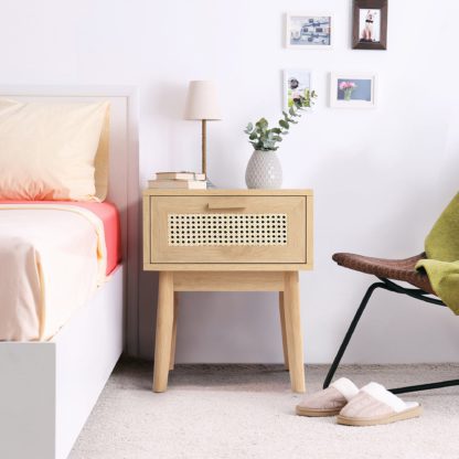 An Image of Java 1 Drawer Side Table, Light Oak Light Oak