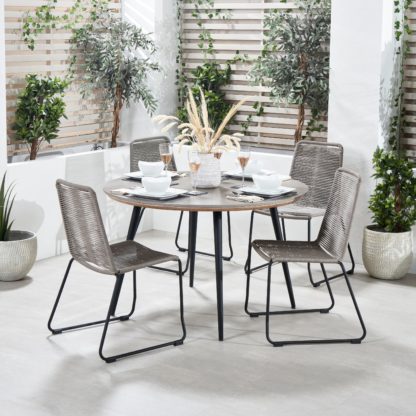 An Image of Pang 4 Seater Garden Dining Set Wasabi