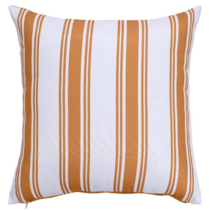 An Image of Orange Stripe Outdoor Garden Scatter Cushion