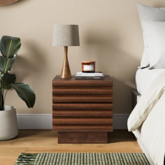 An Image of Dax 2 Drawer Bedside Table Walnut
