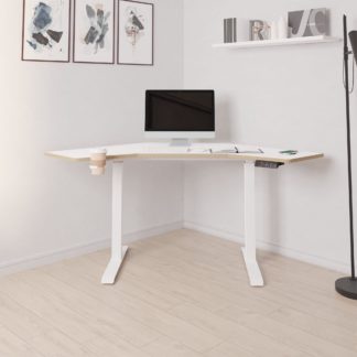 An Image of Gino Corner Height Adjustable Desk White