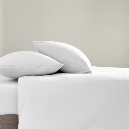 An Image of Simply Brushed Cotton 28cm Fitted Sheet Silver