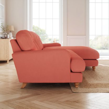 6d1828935151f8bff3ba97ac503bd27f755fc2d84d5c6b889e9ccc61c97f76c2.jpg An Image of Martha Matte Plush Velvet Corner Chaise Sofa Matte Plush Velvet Olive