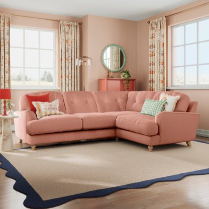 704e6f8f382bb9dd13d5795ecc73d88fbd3be2ca3375d5630812312098bf9532.jpg An Image of Martha Vintage Velvet Full Corner Sofa Vintage Velvet Apricot