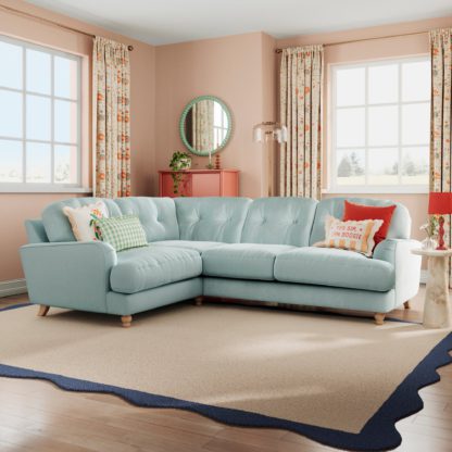 7449933b50d3a23ac5cd1ae40ee1f01491d6d21d9ea6a03c0bf822645d90acbd.jpg An Image of Martha Vintage Velvet Full Corner Sofa Vintage Velvet Apricot