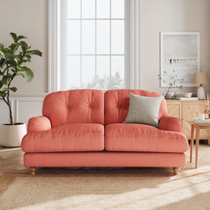 746e6de3c693722ace0373766de940471ae07f3e63b3f68e4fe9d1ac7a900f2a.jpg An Image of Martha Matte Plush Velvet 2 Seater Sofa Matte Plush Velvet Orange Umber