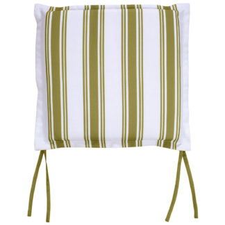 An Image of Green Stripe Outdoor Garden Seat Pads - Pack of 2