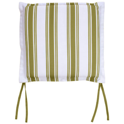 An Image of Green Stripe Outdoor Garden Seat Pads - Pack of 2