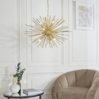 An Image of Shore Light Peniche Metal 9 Light Pendant Light - Gold