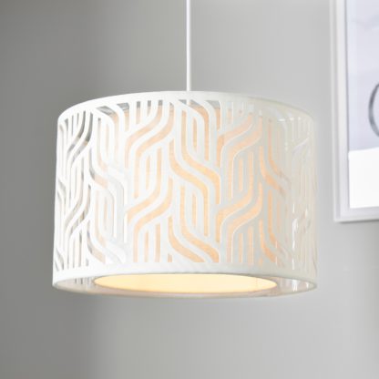 An Image of Mylo Natural Lazer Cut Lamp Shade - 35cm