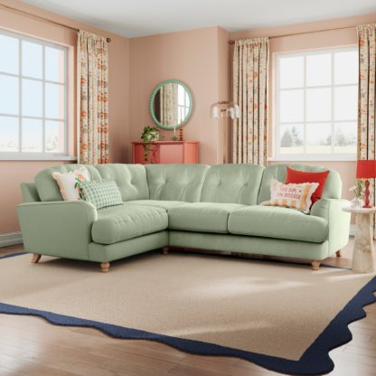 7dd47838948f02520fdda5bbda375417f3d6d86394dff0d478f91d42619f1080.jpg An Image of Martha Vintage Velvet Full Corner Sofa Vintage Velvet Apricot