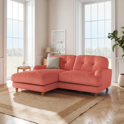 7e5b930690b8708a33f80ce16868bd08373eb7961f983c2c83246524d95d6c13.jpg An Image of Martha Matte Plush Velvet Corner Chaise Sofa Matte Plush Velvet Olive