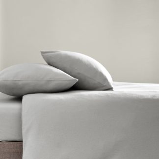 An Image of Simply Brushed Cotton 28cm Fitted Sheet Silver