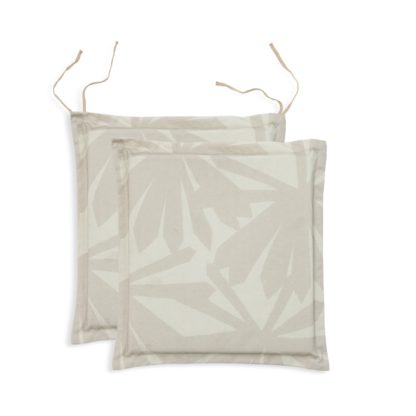 An Image of Habitat Pack of 2 Palm Leaf Garden Chair Cushions - Grey