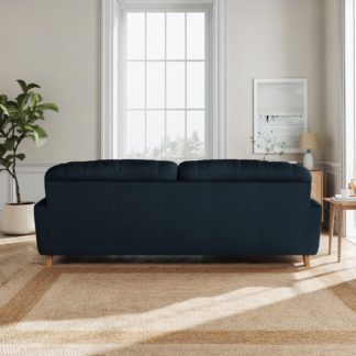 An Image of Martha Matte Plush Velvet 4 Seater Sofa Matte Plush Velvet Navy