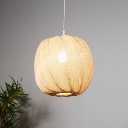 An Image of Round Natural 30cm Easy Fit Shade - Bamboo