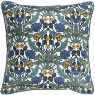 An Image of Retro Pattern Velvet Cushion - Green