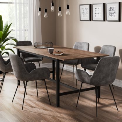 An Image of Fulton 6 Seater Rectangular Extendable Dining Table Fulton Black Oak