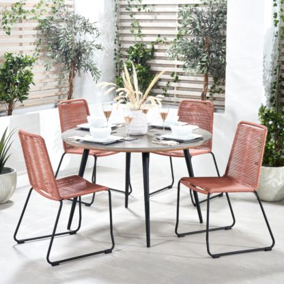 An Image of Pang 4 Seater Garden Dining Set Wasabi