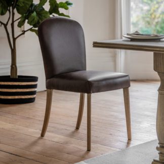 An Image of Set of 2 Lodi Dining Chairs, Leather Brown