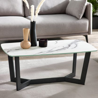 An Image of Olympus Coffee Table Black Marble