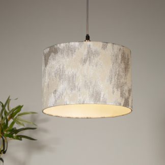 An Image of Abstract 30cm Drum Lamp Shade - Silver