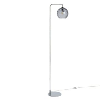 An Image of Habitat Luxe Glass Statement Floor Lamp - Chrome