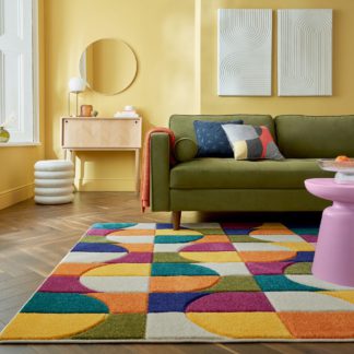 An Image of Chacha Checkerboard Rug MultiColoured