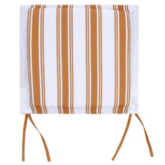An Image of Orange Stripe Outdoor Garden Seat Pads - Pack of 2