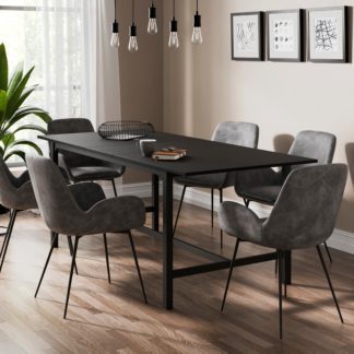 An Image of Fulton 6 Seater Rectangular Extendable Dining Table Fulton Black Oak