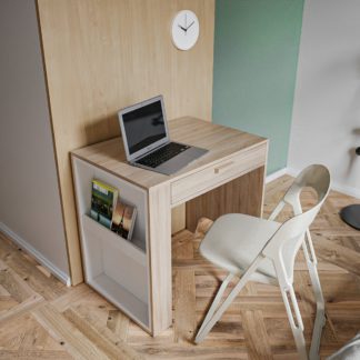 An Image of Cobalt Desk, White and Oak White