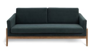 An Image of Habitat Scion Esala Fabric 3 Seater Sofa - Green